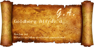 Goldberg Alfréd névjegykártya
